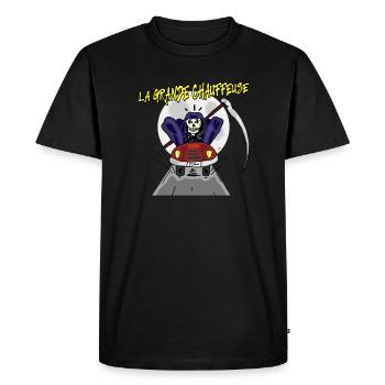 LA GRANDE CHAUFFEUSE ! (squelette,Mort) - T-shirt Premium bio Homme - noir - Devant - Nico (187cm)