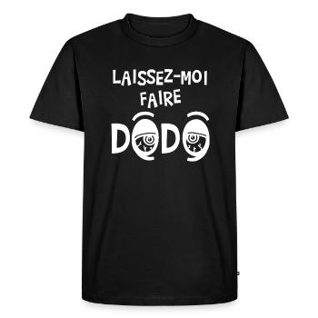LAISSEZ-MOI FAIRE DODO ! (sommeil,dormir,sieste) - T-shirt Premium bio Homme - noir - Devant - Nico (187cm)