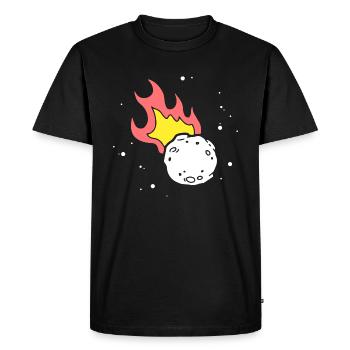 meteor Quote Graphic - Men's Premium Organic T-Shirt - black - Front - Nico (187cm)