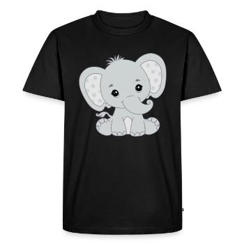 Bébé Éléphant Drôle de doux T-shirt idée cadeau - T-shirt Premium bio Homme - noir - Devant - Nico (187cm)