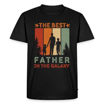 The best father in the galaxy - Men's Premium Organic T-Shirt - black - Front - Nico (187cm)