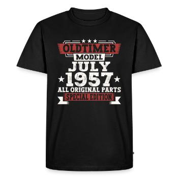 Oldtimer Juillet 1957 65ème Anniversaire Cadeau Hommes - T-shirt Premium bio Homme - noir - Devant - Nico (187cm)