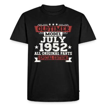 Oldtimer July 1952 70th Birthday Gift Men - Men's Premium Organic T-Shirt - black - Front - Nico (187cm)
