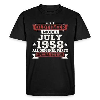Oldtimer Juillet 1958 64ème Anniversaire Cadeau Hommes - T-shirt Premium bio Homme - noir - Devant - Nico (187cm)
