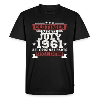 Oldtimer Juillet 1961 61ème Anniversaire Cadeau Hommes - T-shirt Premium bio Homme - noir - Devant - Nico (187cm)