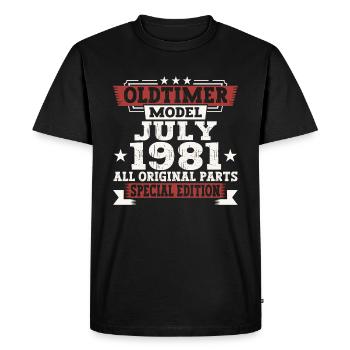 Oldtimer Juillet 1981 41ème Anniversaire Cadeau Hommes - T-shirt Premium bio Homme - noir - Devant - Nico (187cm)