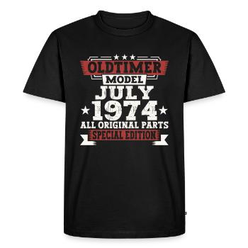 Oldtimer July 1974 48th Birthday Gift Men - Men's Premium Organic T-Shirt - black - Front - Nico (187cm)