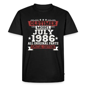 Oldtimer Juillet 1986 36ème Anniversaire Cadeau Hommes - T-shirt Premium bio Homme - noir - Devant - Nico (187cm)