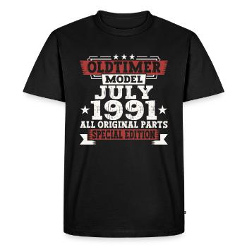 Oldtimer July 1991 31st Birthday Gift Men - Men's Premium Organic T-Shirt - black - Front - Nico (187cm)