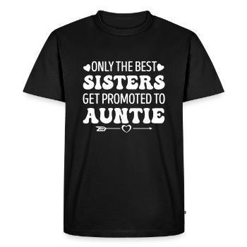 Seules les meilleures sœurs sont promues tante - T-shirt Premium bio Homme - noir - Devant - Nico (187cm)