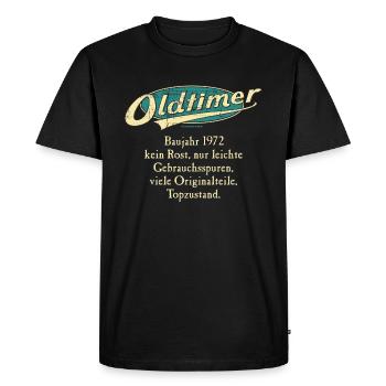 BD - Oldtimer Baujahr Jahrgang 1972 retro türkis - Männer Premium Bio T-Shirt - Schwarz - Vorne - Nico (187cm)