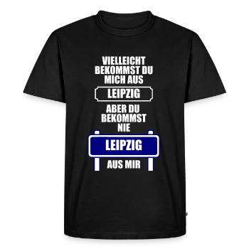 Leipzig Stadt Design - Männer Premium Bio T-Shirt - Schwarz - Vorne - Nico (187cm)