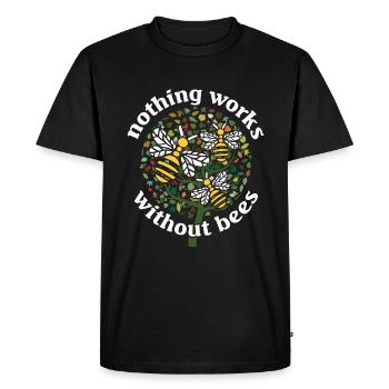 Save the bees - tree with bees - Men's Premium Organic T-Shirt - black - Front - Nico (187cm)