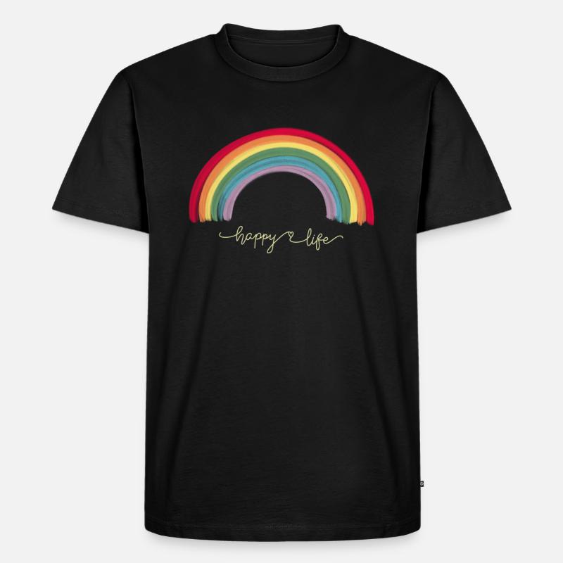 Cooler Regenbogen - Männer Premium Bio T-Shirt - Schwarz