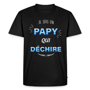 Pour un Papy qui déchire - T-shirt Premium bio Homme - noir - Devant - Nico (187cm)