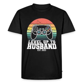 2023 Drôles d’hommes mariés - T-shirt Premium bio Homme - noir - Devant - Nico (187cm)