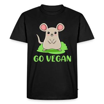 Design de souris pour les fiers végétaliens - T-shirt Premium bio Homme - noir - Devant - Nico (187cm)