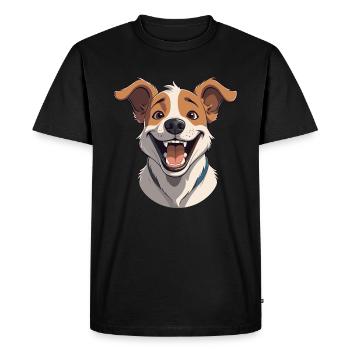 Chien qui rit - T-shirt Premium bio Homme - noir - Devant - Nico (187cm)