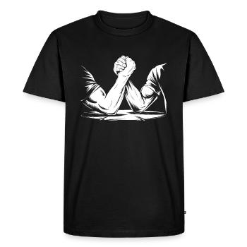 Bras de fer - T-shirt Premium bio Homme - noir - Devant - Nico (187cm)