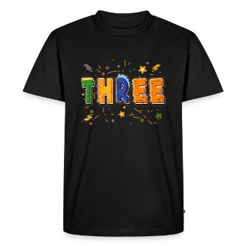 3rd Birthday Boy, third birthday, Three Year old - Men's Premium Organic T-Shirt - black - Front - Nico (187cm)