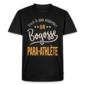 para athlète bogosse cadeau sport handicapé - T-shirt Premium bio Homme - noir - Devant - Nico (187cm)