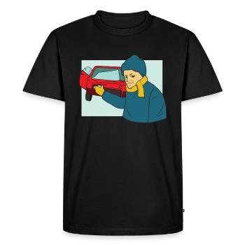 Make car like this, I do so accident - Men's Premium Organic T-Shirt - black - Front - Nico (187cm)