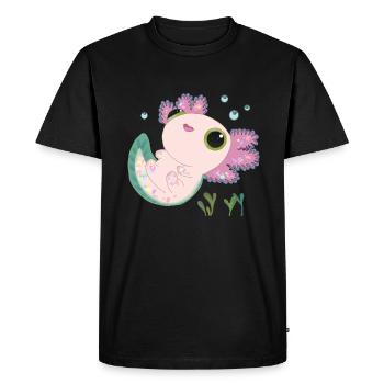 Sweet axolotl - Men's Premium Organic T-Shirt - black - Front - Nico (187cm)