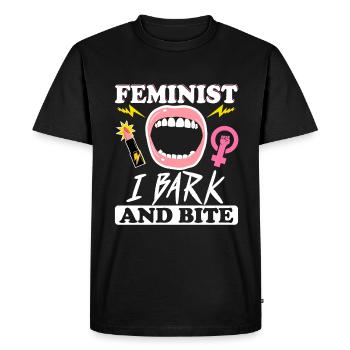 Female Women's Rights Female - Men's Premium Organic T-Shirt - black - Front - Nico (187cm)