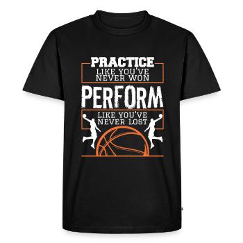 Practice Like You've Never Won For A Basketball - Men's Premium Organic T-Shirt - black - Front - Nico (187cm)
