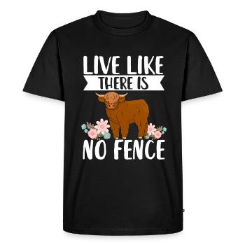 Vache bovine écossaise des Highlands - T-shirt Premium bio Homme - noir - Devant - Nico (187cm)