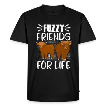 Vache bovine écossaise des Highlands - T-shirt Premium bio Homme - noir - Devant - Nico (187cm)