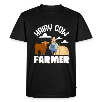 Vache bovine écossaise des Highlands - T-shirt Premium bio Homme - noir - Devant - Nico (187cm)