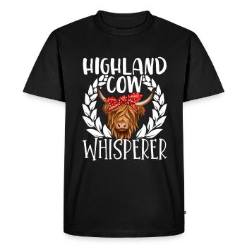 Vache bovine écossaise des Highlands - T-shirt Premium bio Homme - noir - Devant - Nico (187cm)