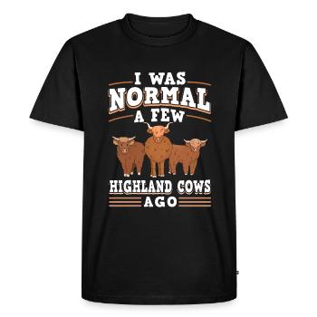 Vache bovine écossaise Highland - T-shirt Premium bio Homme - noir - Devant - Nico (187cm)
