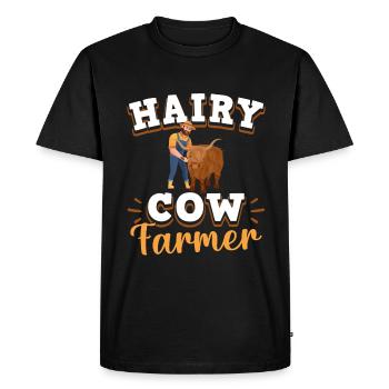 Vache bovine écossaise des Highlands - T-shirt Premium bio Homme - noir - Devant - Nico (187cm)
