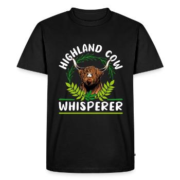Vache bovine écossaise des Highlands - T-shirt Premium bio Homme - noir - Devant - Nico (187cm)