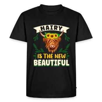 Vache bovine écossaise des Highlands - T-shirt Premium bio Homme - noir - Devant - Nico (187cm)