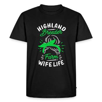 Vache bovine écossaise des Highlands - T-shirt Premium bio Homme - noir - Devant - Nico (187cm)