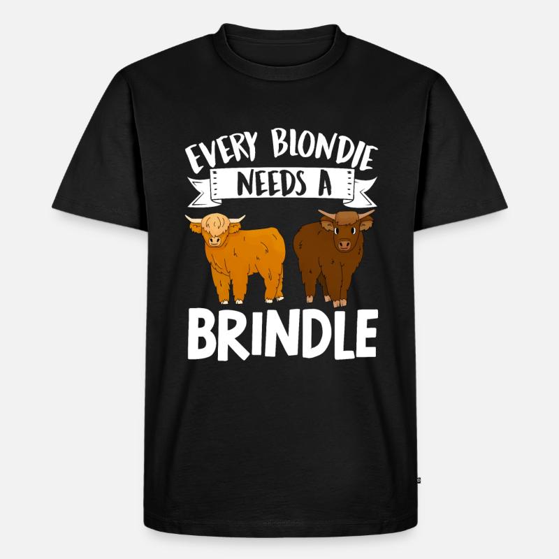 Scottish Highland Cattle Cow - Männer Premium Bio T-Shirt - Schwarz