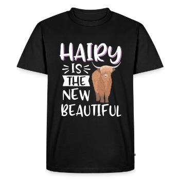 Vache bovine écossaise des Highlands - T-shirt Premium bio Homme - noir - Devant - Nico (187cm)