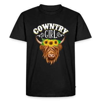Vache bovine écossaise des Highlands - T-shirt Premium bio Homme - noir - Devant - Nico (187cm)