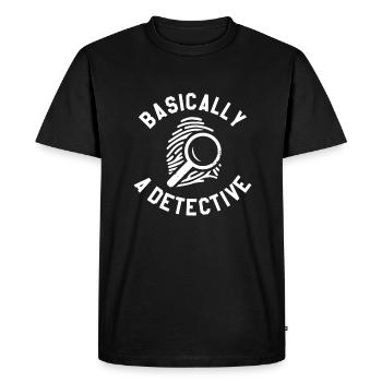 Basically A Detective Forensic Investigation - Men's Premium Organic T-Shirt - black - Front - Nico (187cm)
