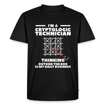 Je suis un technicien en cryptologie pensant à l’extérieur du - T-shirt Premium bio Homme - noir - Devant - Nico (187cm)