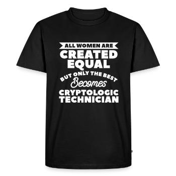 Toutes les femmes sont créées technicienne cryptologique égale - T-shirt Premium bio Homme - noir - Devant - Nico (187cm)