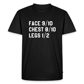 Visage handicapé 9/10 Poitrine 8/10 Jambes 1/2 Amputé - T-shirt Premium bio Homme - noir - Devant - Nico (187cm)