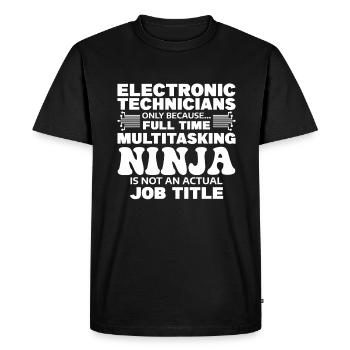 Techniciens en électronique seulement parce qu’ils sont à temps plein - T-shirt Premium bio Homme - noir - Devant - Nico (187cm)