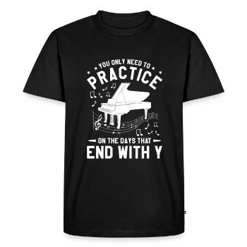 Vous n’avez besoin de pratiquer que les jours qui se terminent - T-shirt Premium bio Homme - noir - Devant - Nico (187cm)