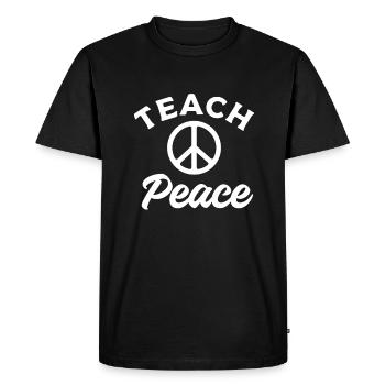 Teach Peace International World Peace Day - Men's Premium Organic T-Shirt - black - Front - Nico (187cm)