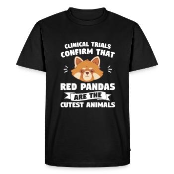 Les essais cliniques confirment que les pandas roux sont les - T-shirt Premium bio Homme - noir - Devant - Nico (187cm)