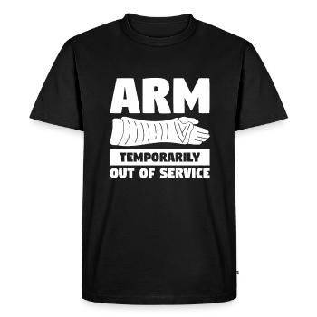 Blessure au bras temporairement hors service - T-shirt Premium bio Homme - noir - Devant - Nico (187cm)